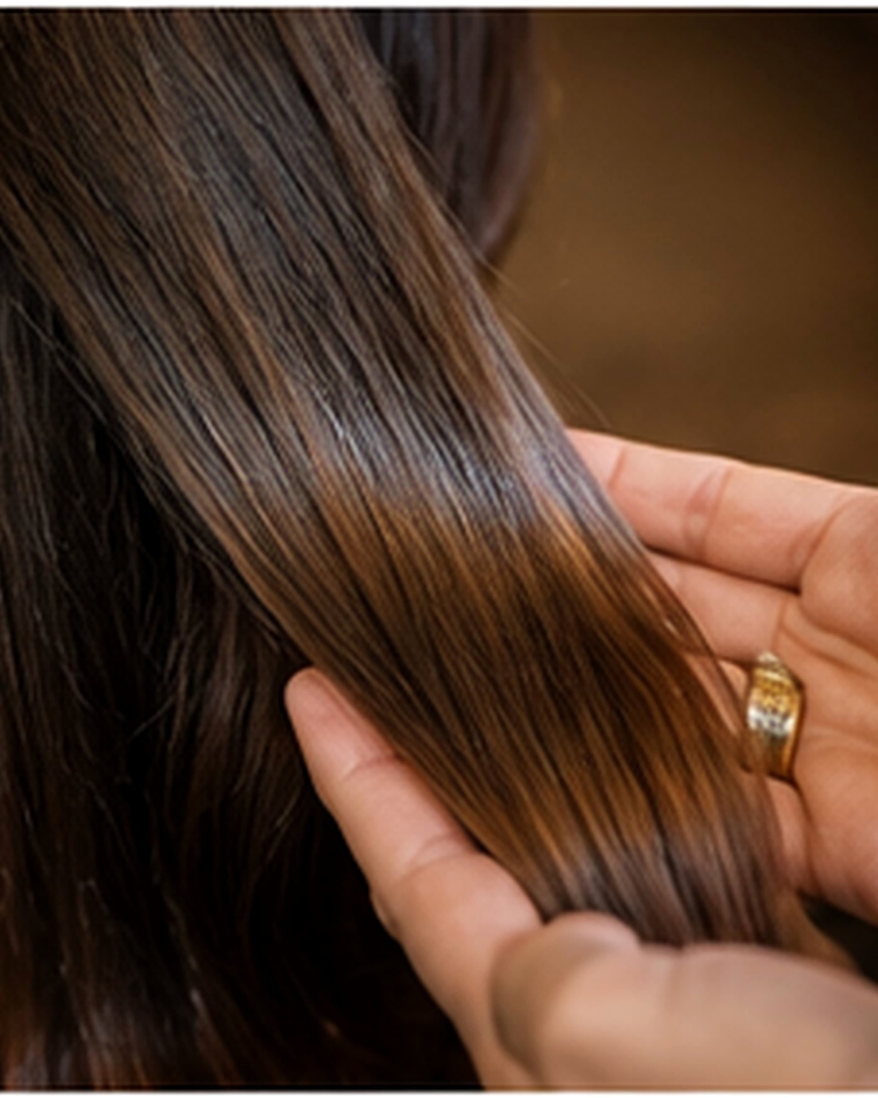 Detalle de cabello cuidado